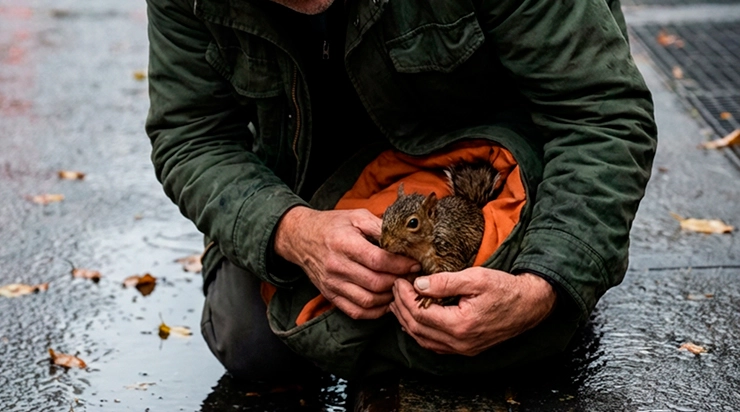 Il a freiné pour un écureuil… et ce qui s’est passé ensuite va vous émouvoir