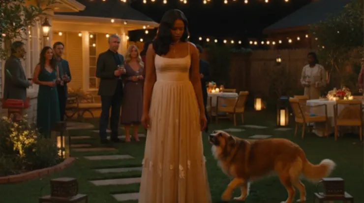 Le jour de son anniversaire, un chien surgit soudain dans le jardin et se mit à tirer sur sa robe… les invités étaient stupéfaits, incapables de comprendre ce qui se passait