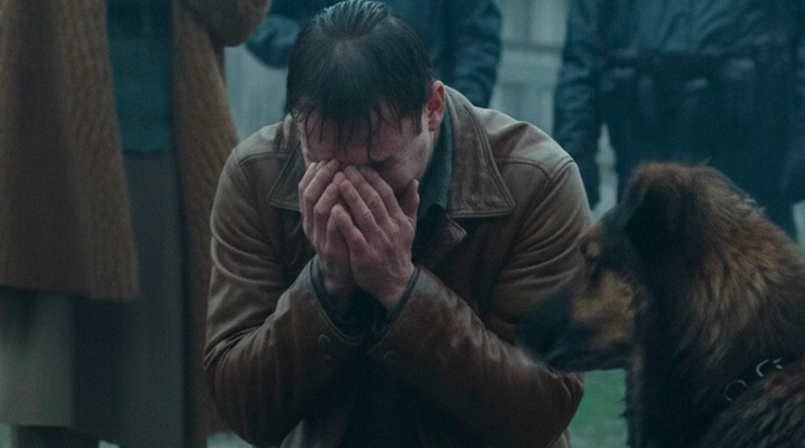 Il était à genoux sous la pluie, le chien enchaîné le regardait sans bouger… mais personne ne s’attendait à ce qui allait suivre