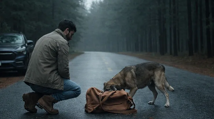 Le chien traînait un sac au milieu de la route, et il y avait dans son attitude une telle détresse que je suis sorti de la voiture sans même me rendre compte de ce qui m’attendait