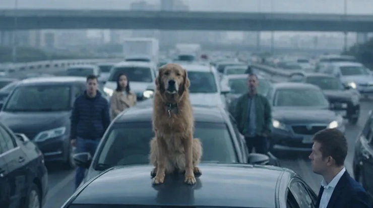 Le chien s’était arrêté sur le toit de la voiture et pleurait comme s’il essayait de dire quelque chose. Tout est devenu clair lorsqu’une des personnes a reconnu le chien