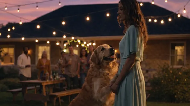 Au moment le plus joyeux de la fête d’anniversaire de la jeune fille, un chien surgit soudain dans le jardin et se mit à émettre des gémissements anxieux…