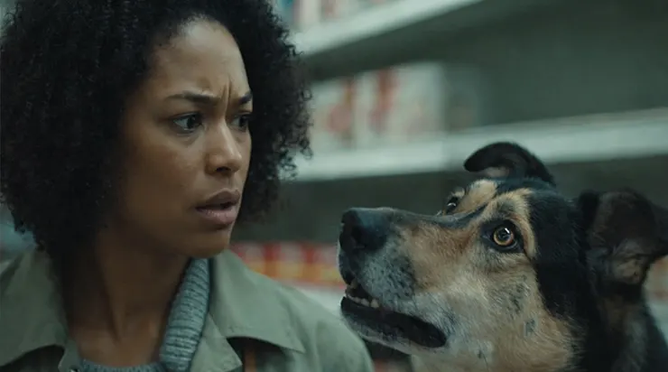 Dans un supermarché, un chien a surgi et s’est mis à tourner frénétiquement autour de moi… et lorsque j’ai levé les yeux, un inconnu me fixait en pleurant derrière la porte vitrée