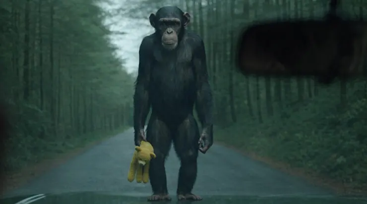 Il pensait que le petit singe immobile au milieu de la route n’était qu’une étrange apparition… mais lorsqu’il est sorti de la voiture, un inconnu s’est mis à pleurer en se jetant dans ses bras