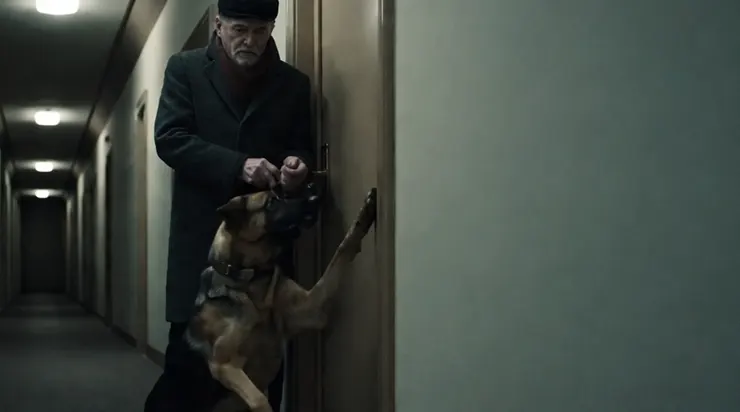 Il voulait simplement ouvrir la porte de son appartement… mais un chien inconnu l’a entraîné vers des voix étranges qui résonnaient dans la nuit