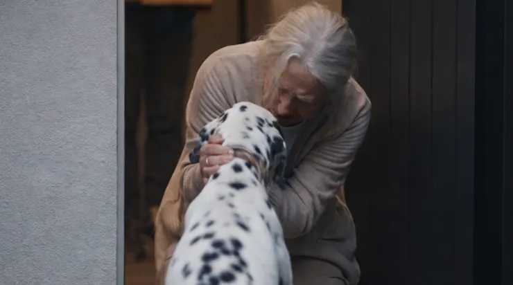 Quand elle serra le chien dans ses bras, le livreur prononça une phrase qui changea complètement la vie de cette femme…