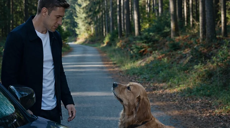 Dans les profondeurs de la forêt, un chien inconnu arrêta une voiture et posa ses pattes sur la portière, fixant le conducteur droit dans les yeux avec un regard si chargé d’émotion qu’on aurait dit qu’un destin humain entier s’y cachait