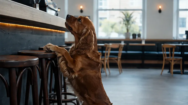 Chaque jour, un chien entrait dans un bar, posait ses pattes tremblantes sur une chaise et laissait échapper un cri si déchirant que même les clients les plus indifférents se retournaient… seul le barman comprit la vérité une nuit