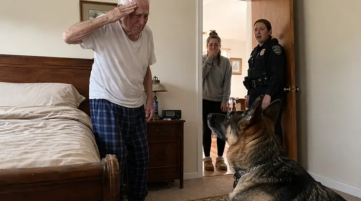 Après deux ans d&rsquo;immobilité, mon grand-père de 87 ans s&rsquo;est levé lorsque les policiers arrivés chez nous ont amené avec eux un berger allemand