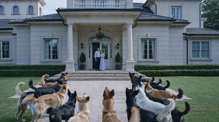 La mère et son fils, debout sur le seuil, regardaient les chiens sans comprendre ce qui se passait, jusqu’à ce qu’un chien s’approche et, par son regard, révèle un secret enfoui depuis dix ans dans l’oubli