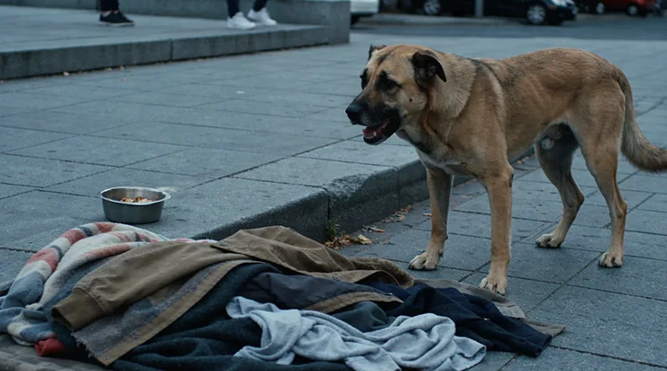 Le jour où, sous un ciel couleur de plomb, un chien commença à regarder les passants dans les yeux avec un tel désespoir que même les plus pressés s’arrêtaient