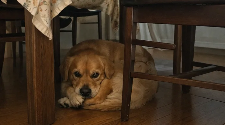 Mon chien ne sortait plus de dessous la table depuis quatre jours. J’avais déjà commencé à croire qu’il voyait peut-être quelque chose que je ne pouvais pas percevoir
