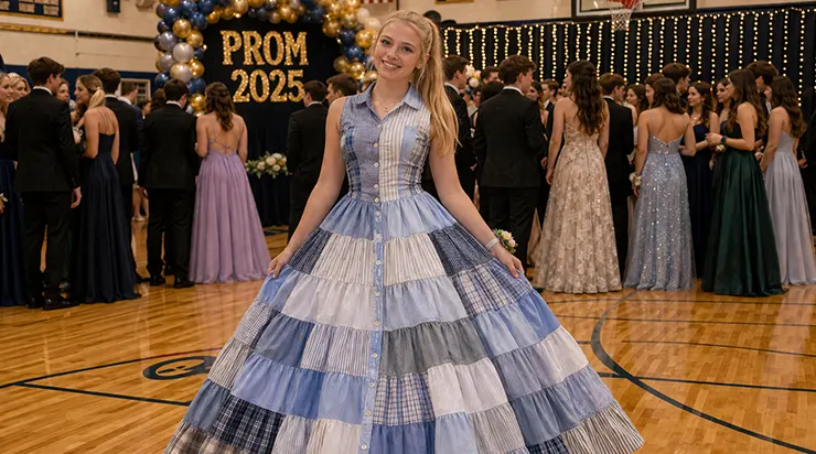 J&rsquo;avais confectionné ma robe de fin d&rsquo;année avec les chemises de mon père en hommage à sa mémoire