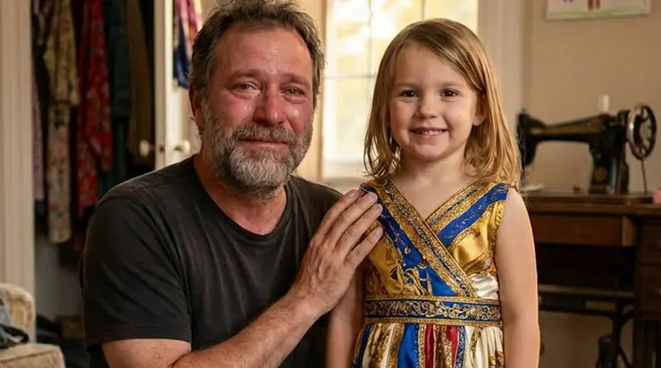 J’ai cousu une robe pour le bal de maternelle de ma fille en utilisant les foulards en soie de ma défunte épouse