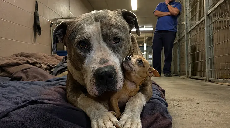Le personnel du refuge m&rsquo;a dit que je pouvais ramener le petit chihuahua tout de suite… mais que le vieux pitbull devait rester