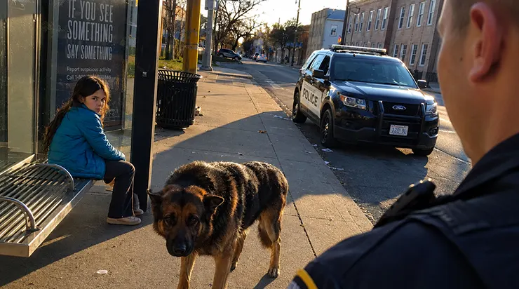 Un chien errant de trente-cinq kilos a protégé une petite fille de six ans à un arrêt de bus pendant six heures, pendant que tout le monde passait à côté sans la voir