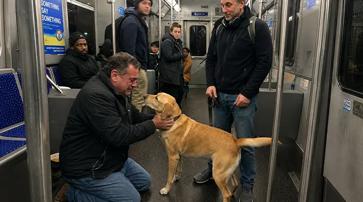 Il y a huit ans, j’ai perdu mon chien, et ce matin dans le métro, je l’ai vu debout à côté d’un inconnu – les mêmes yeux, la même tache blanche sur la patte
