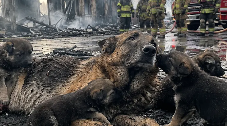 Elle est entrée six fois dans les flammes. Cinq fois, elle en est ressortie, ses chiots dans la gueule. La sixième fois, elle n&rsquo;a pas pu revenir, et j&rsquo;ai couru droit dans le feu pour la trouver
