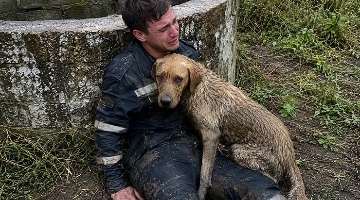 À seize mètres de profondeur, dans l&rsquo;eau glacée, un chien luttait pour sa vie – et quand je suis enfin arrivé jusqu&rsquo;à lui, ce qu&rsquo;il a fait m&rsquo;a fait pleurer