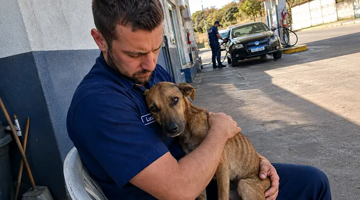Le quatrième jour de mon travail, j&rsquo;ai trouvé un chien derrière la station-service qui luttait seul contre le cancer, et je lui ai promis qu&rsquo;il ne serait plus jamais seul