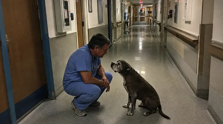 Une femme de 82 ans a refusé d&rsquo;entrer en salle de réanimation tant qu&rsquo;on ne l&rsquo;avait pas laissée dire au revoir à son pitbull de 14 ans
