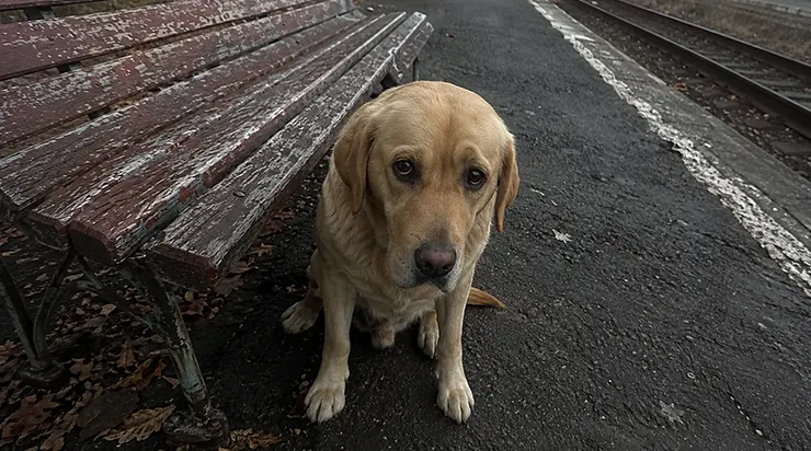 Toute la gare le nourrissait, mais personne ne pouvait faire quitter sa place à ce labrador, parce qu&rsquo;il avait une promesse à tenir
