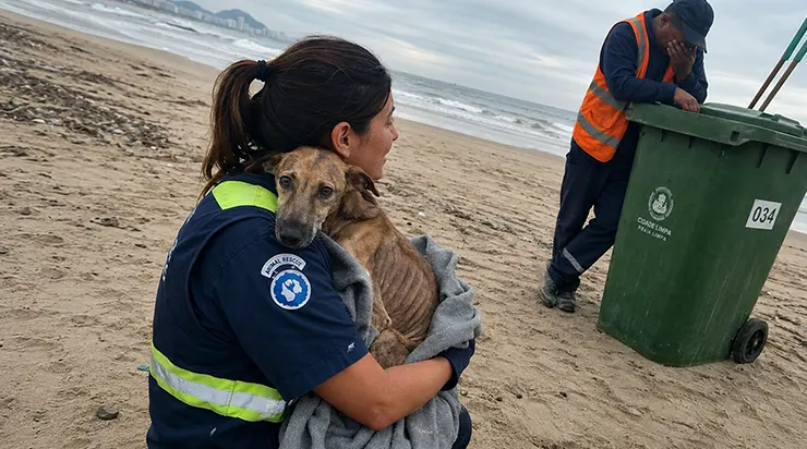 L’employé de nettoyage a appelé à 6h47 du matin, et quand je suis arrivée, il pleurait en silence à côté d&rsquo;un chien trop épuisé ne serait-ce que pour lever la tête