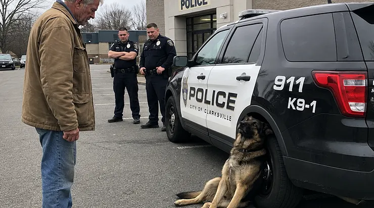 Il avait servi huit ans comme chien policier de l&rsquo;unité K9, et lorsque son maître a quitté cette vie, il s&rsquo;est couché près de son ancienne voiture et a refusé de partir
