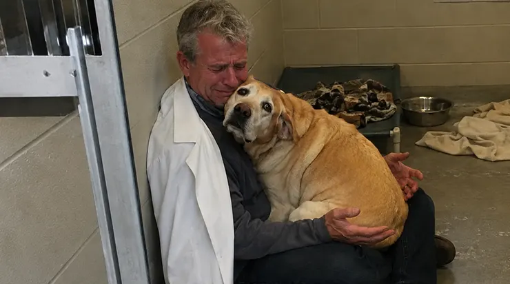 Le chien avait sombré dans un chagrin profond après la perte de son maître, et j’ai décidé de me rendre au refuge chaque matin pour m’asseoir auprès de lui