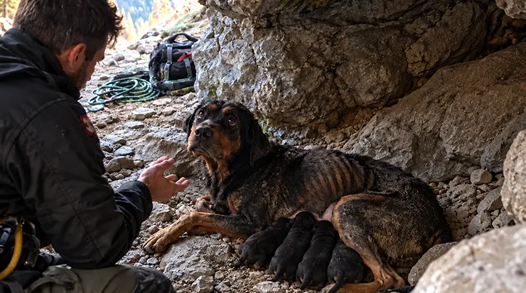 Elle s&rsquo;était enfuie de son maître cruel la nuit même où elle sentit que ses petits allaient naître. Dans les montagnes glaciales, épuisée mais invincible, elle avait mis au monde cinq chiots. Tous vivants, blottis contre elle