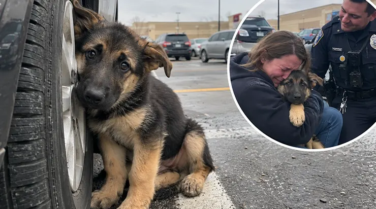 Lorsque je m&rsquo;approchai de cette voiture, le petit chiot berger allemand était pressé contre la roue avec une telle force qu&rsquo;on aurait dit que cette roue était le seul refuge qui lui restait au monde