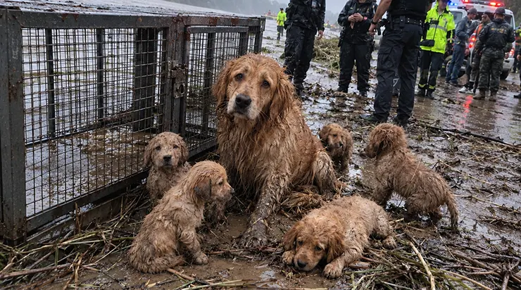 Elle aboyait sous la pluie battante au bord de l&rsquo;autoroute, suppliant les voitures de s&rsquo;arrêter