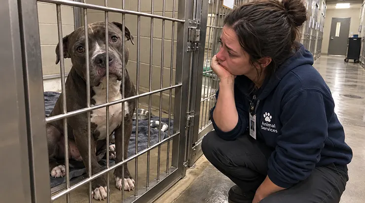 Le chien le plus calme du refuge a pleuré deux nuits de suite, et quand nous avons enfin vérifié les caméras de surveillance, nous avons compris l&rsquo;impossible : il avait vu la seule personne qui l&rsquo;avait jamais aimé