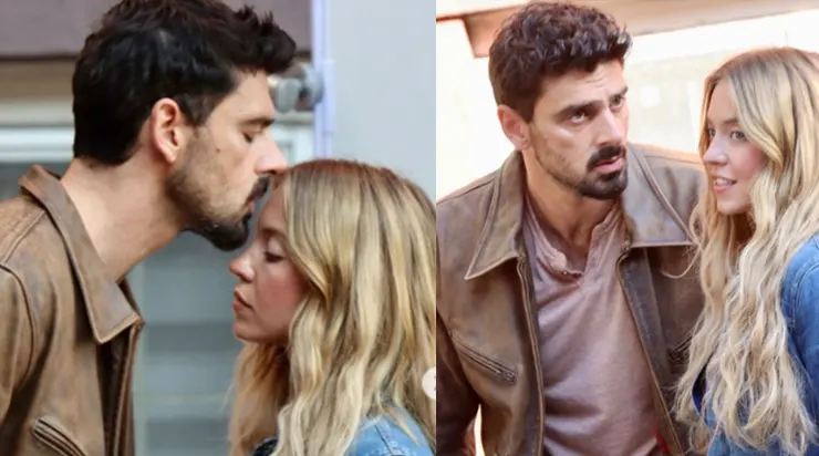 Michele Morrone embrasse tendrement Sydney Sweeney sur le front pendant le tournage de la suite de La Femme de ménage